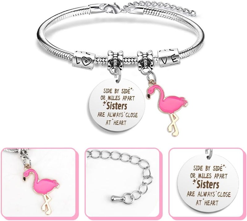 EGHTvmok Sister Birthday Gifts Christmas Mothers Day Sisters Graduation Valentines Bracelet Sunflower,Butterfly,Elephant - Image 2